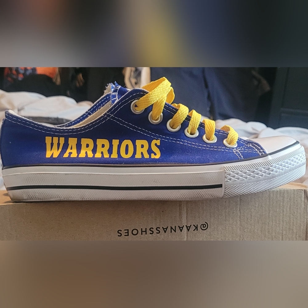 Blue and Yellow Warriors Canvas Sneakers and Tshirt!